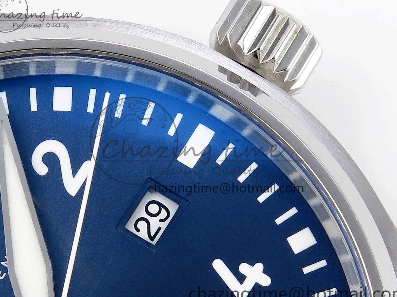 MIROTIME 1231 Pilot Mark XX IW328203 ZF 1:1 Best Edition Blue Dial on Dark Blue Leather Strap A Snug 7024